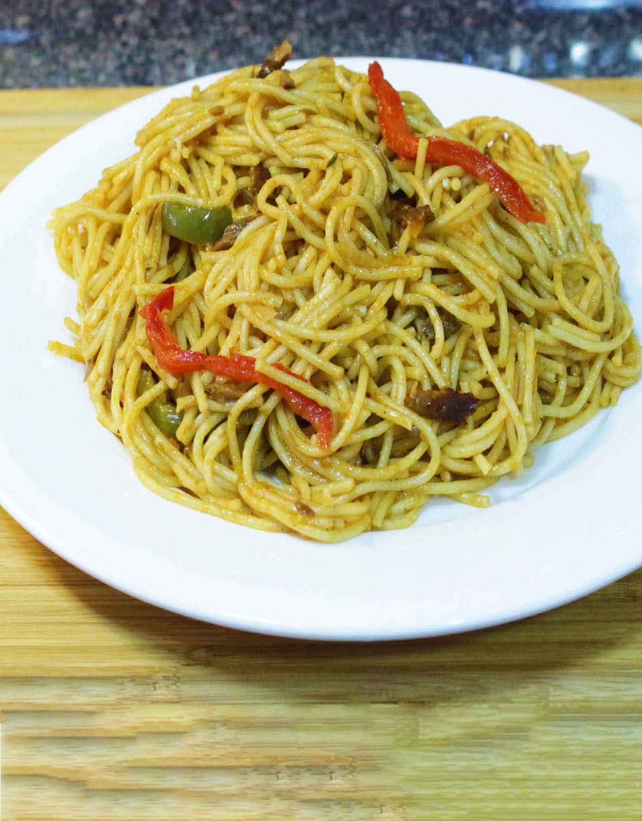 Spageti Ak Aransò (spaghetti W Smoked Herring) – Love For Haitian Food